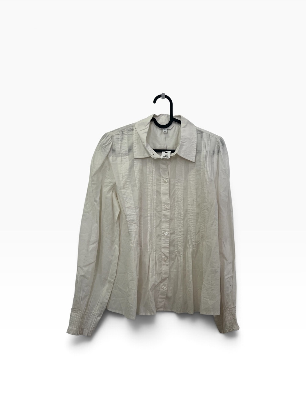 NWT Banana Republic Ivory Cream Indian-Inspired Button-Down Pintuck Blouse S